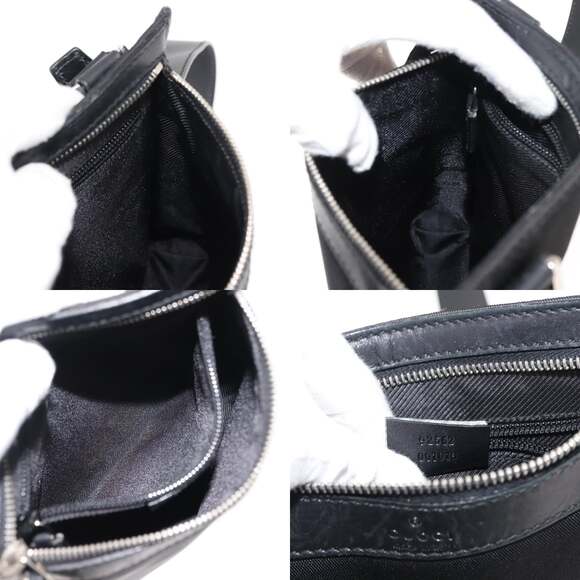 GUCCI Shoulder Bag Canvas Leather Black - Picture 12 of 12